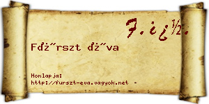 Fürszt Éva névjegykártya